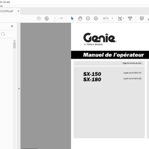 Genie Lift SX-150 SX-180 Manuel de l’opérateur 1262335