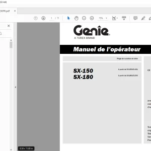 Genie Lift SX-150 SX-180 Manuel de l'opérateur 1262336