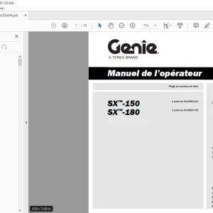Genie Lift SX-150 SX-180 Manuel de l’opérateur 1292554 PDF