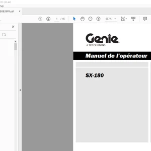 Genie SX-180 Operator's Manual 1258939 (French) PDF Download