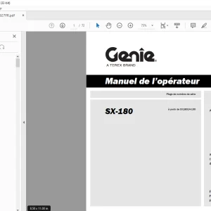 Genie Lift SX-180 Manuel de l’opérateur 217927 PDF