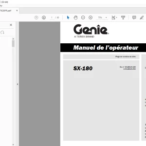 Genie Lift SX-180 Manuel de l’opérateur 217928 PDF