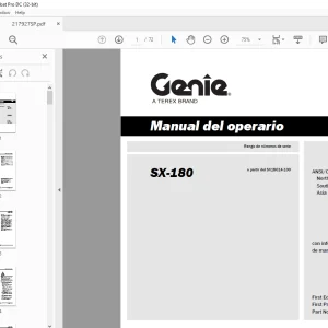 Genie Lift SX-180 manual del operario 217927  - PDF DOWNLOAD (Spanish)