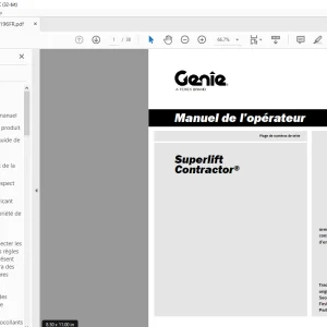 Genie Superlift Contractor Operator Manual 1314196 (French) PDF