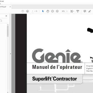 Genie Lift Superlift Contractor Manuel de l’opérateur 33547FR