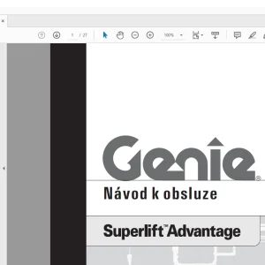 Genie Lift Superlift1 dvantage Návod k obsluze - PDF DOWNLOAD (Czech)