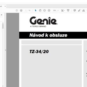 Genie Lift TZ-34/20 Návod k Obsluze Manual 133554