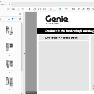 Genie Lift Tools Access Deck Dodatek do instrukcji obsługi 1292178PO - PDF