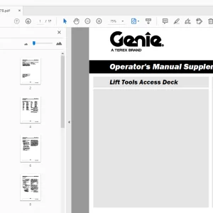 Genie Lift Tools Access Deck Operator's Manual (Supplement) 1292178 - PDF