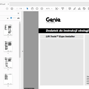Genie Lift Tools Expo Installer Dodatek do instrukcji obsługi - PDF DOWNLOAD