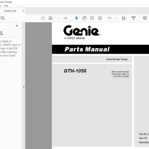 Genie Lift Truck GTH-1056 Parts Manual 226647 - PDF DOWNLOAD