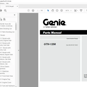 Genie Lift Truck GTH-1256 Parts Manual 1310134 - PDF
