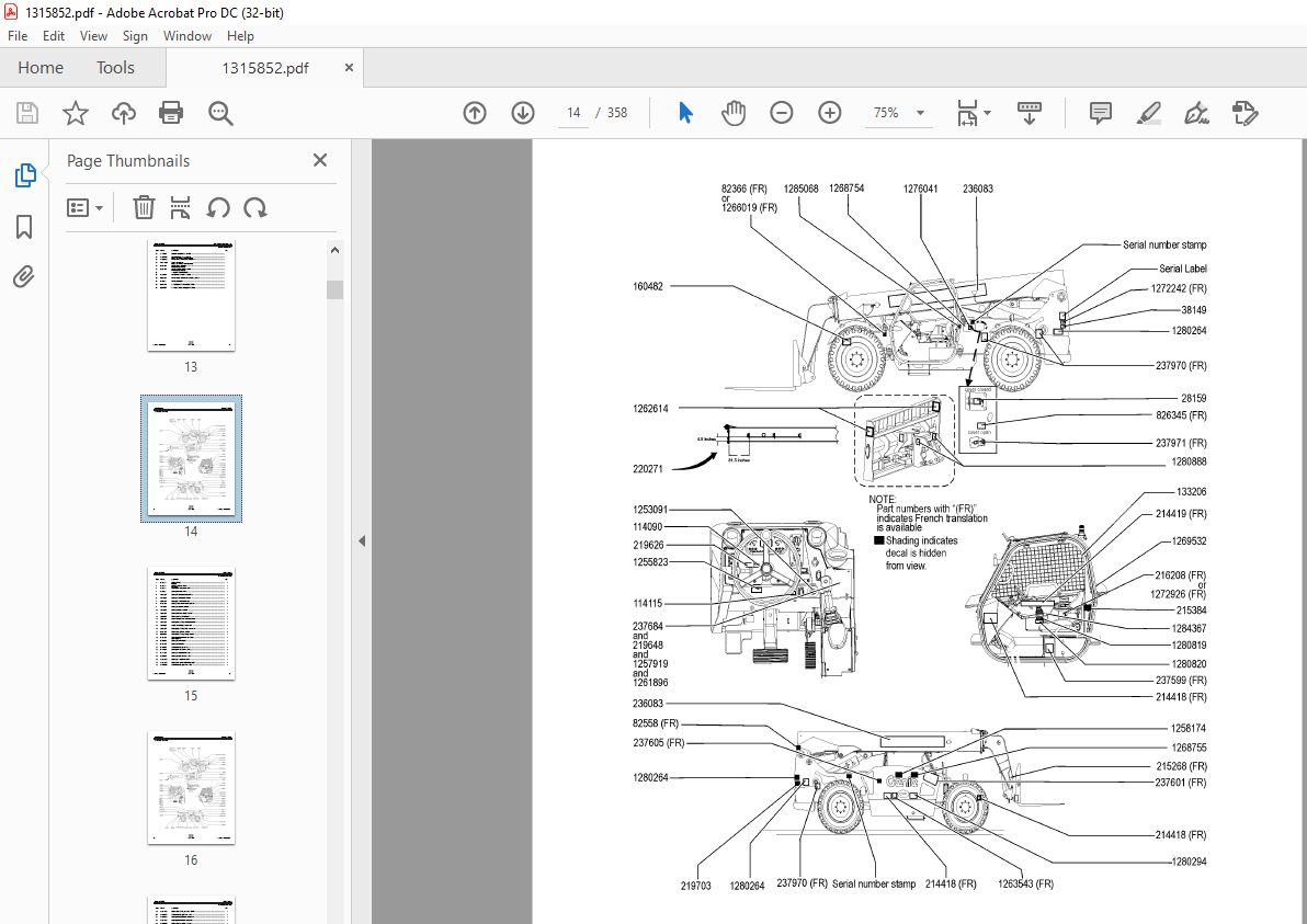 Genie Lift Truck GTH-844 Parts Manual 1315852 PDF - HeyDownloads ...