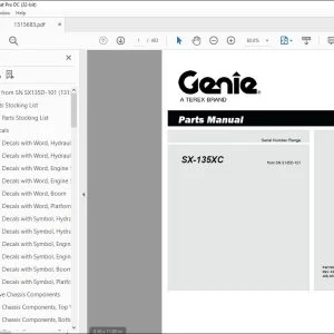 Genie Lift Truck SX-135XC Parts Manual 1315683 PDF