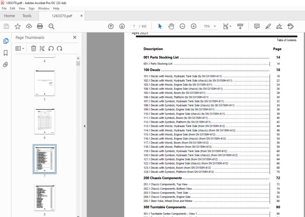 Genie Lift Truck SX-150 Parts Manual 1263370 - PDF DOWNLOAD ...