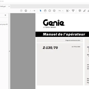 Genie Lift Z-13570 Manuel de l’opérateur 114474 PDF