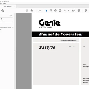 Genie Lift Z-135/70 Manuel de l’opérateur 114475