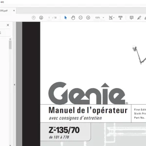 Genie Lift Z-135/70 Manuel de l'opérateur 82800FR