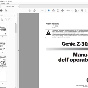 Genie Lift Z-30/20 Manuale dell’operatore 24184 PDF