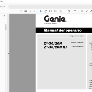 Genie Lift Z-30/20N Z-30/20N RJ Manual del operario