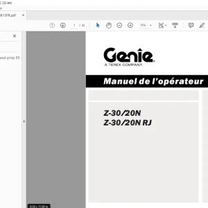 Genie Lift Z-30/20N Z-30/20N RJ Manuel de l’opérateur 1258813