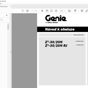 Genie Lift Z-30/20N Z-30/20N RJ Návod k Obsluze 1297934