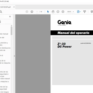 Genie Lift Z-33 DC Power Manual del operario 1287493