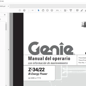 Genie Lift Z-34/22 Bi-Energy Power Manual del operario 1000049