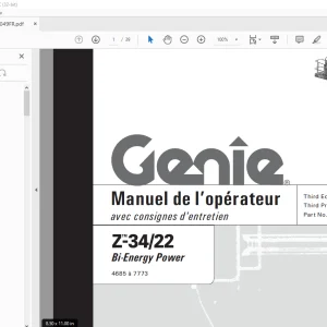 Genie Lift Z-34/22 Bi-Energy Power Manuel de l’opérateur 1000049