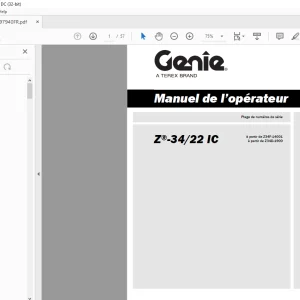 Genie Lift Z-34/22 IC Manuel de l’opérateur 1297940 PDF