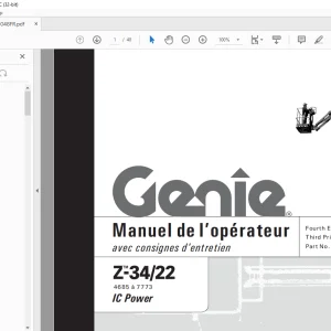Genie Lift Z-34/22 IC Power Manuel de l’opérateur 1000048