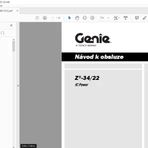 Genie Lift Z-3422 IC Power Návod k Obsluze Manual - PDF DOWNLOAD (Czech)