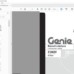 Genie Lift Z-34/22 IC Power Návod k obsluze Manual  - PDF DOWNLOAD (Czech)