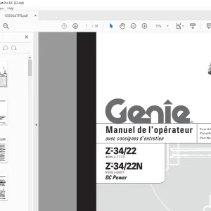 Genie Lift Z-3422 Z-3422N DC Power Manuel de l’opérateur 1000047