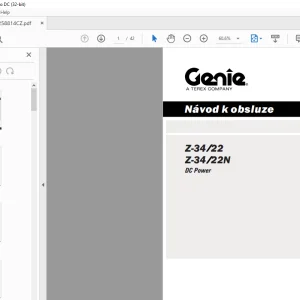 Genie Lift Z-34/22 Z-34/22N DC Power Návod k obsluze Manual