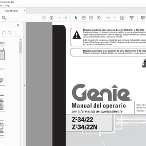 Genie Lift Z-34/22 Z-34/22N Manual del operario 43654 PDF