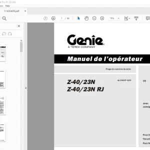 Genie Lift Z-40/23 Z-40/23N RJ Manuel de l'opérateur 114304