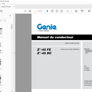 Genie Lift Z-45 FE Z-45 DC Manuel du conducteur