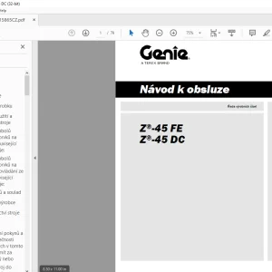 Genie Lift Z-45 FE Z-45 DC Návod k Obsluze Manual 1315865