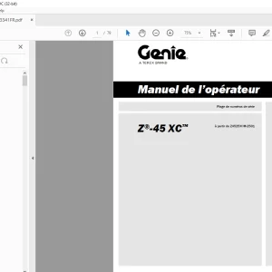 Genie Lift Z-45 XC Manuel de l’opérateur 1313341 PDF