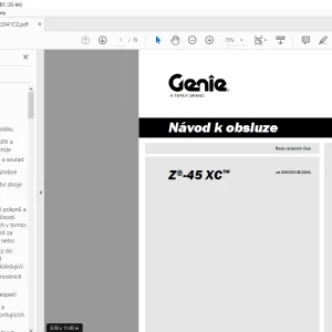 Genie Lift Z-45 XC Návod k Obsluze Manual 1313341
