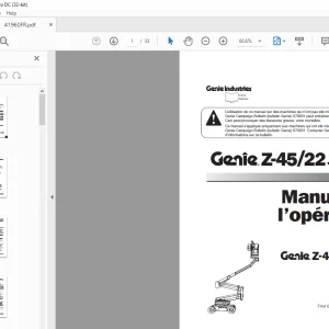 Genie Lift Z-45/22 Series Manuel de l'opérateur