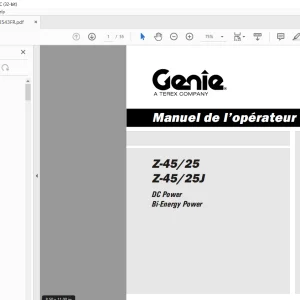 Genie Lift Z-45/25 Z-45/25J Manuel de l’opérateur 133543  PDF
