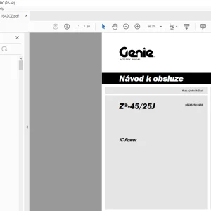 Genie Lift Z-45/25J Návod k Obsluze Manual 1311642- PDF DOWNLOAD (Czech)