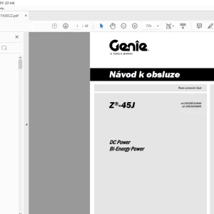 Genie Lift Z-45J Návod k Obsluze Manual 1307436