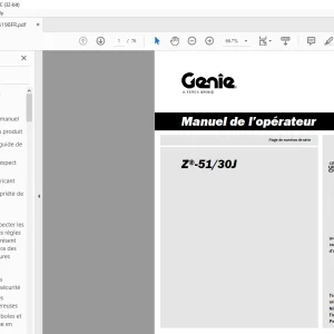 Genie Lift Z-51/30J Manuel de l’opérateur 1316198 PDF