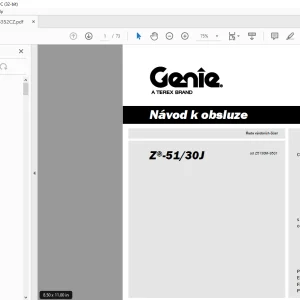 Genie Lift Z-51/30J Návod k Obsluze Manual 1305352- PDF DOWNLOAD (Czech)