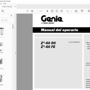Genie Lift Z-60 DC Z-60 FE Manual del operario 1292373 - PDF DOWNLOAD (Spanish)