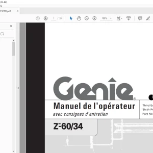 Genie Lift Z-60/34 Manuel de l’opérateur 43630