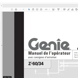 Genie Lift Z-6034 Manuel de l'opérateur 82579 PDF